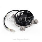 Close-up of W11582938 DC fan motor for Whirlpool refrigerator showing wiring connector