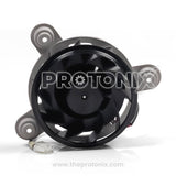Front view of W11582938 DC fan motor for Whirlpool refrigerator showing fan blades