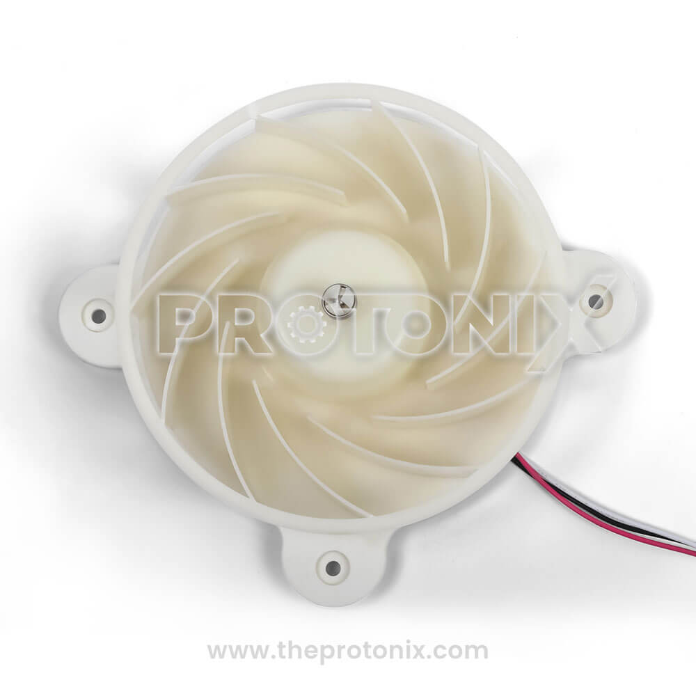 Front view of ZWF-30-3-DC fan motor for Samsung refrigerator off white color