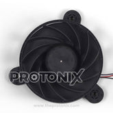 Front view of DC fan motor for Haier refrigerator showing wires-black color