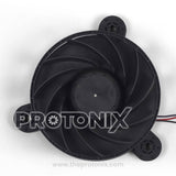 Front view of DC fan motor for Haier refrigerator showing wires-black color