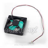 Back view of RSE11338AYM1 2-Wire DC fan motor for refrigerator with wiring connector and casing details