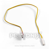 Front view of yellow-wire temperature sensor for Samsung refrigerator with sensor tip and wire