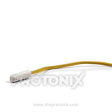 Yellow-wire temperature sensor for Samsung refrigerator with white sensor tip and flexible cable