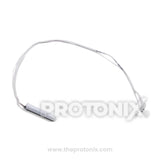 Front view of temperature sensor for Whirlpool refrigerator with white tip and connector