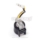 A black bimetal wire with a yellow connector for whirlpool refrigerators