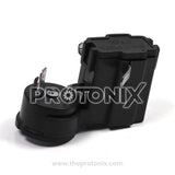 Front view of relay and OLP for Godrej old-model single-door refrigerator (black color)