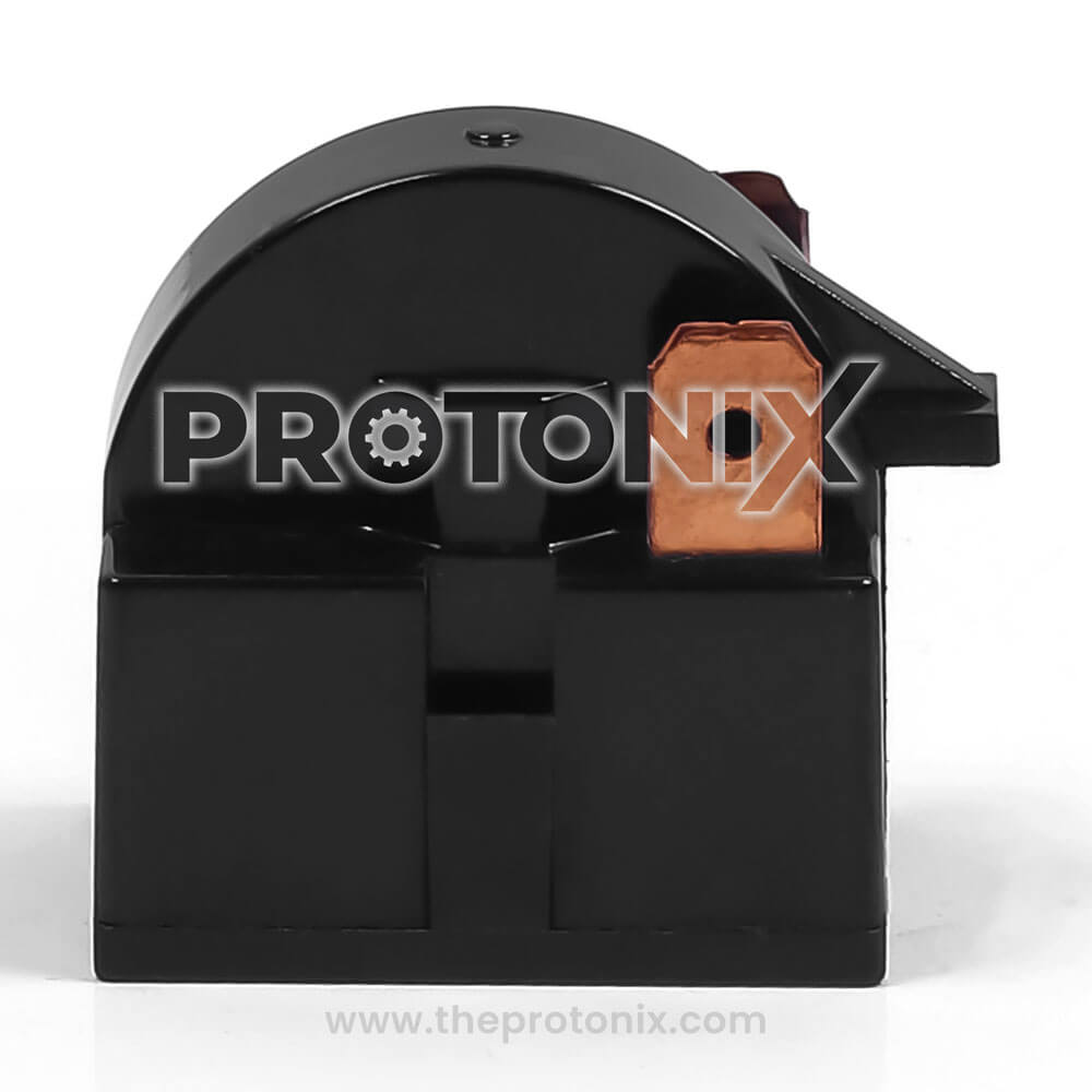 Front view of 2-Pin relay for single and double-door refrigerator showing pin and strong build