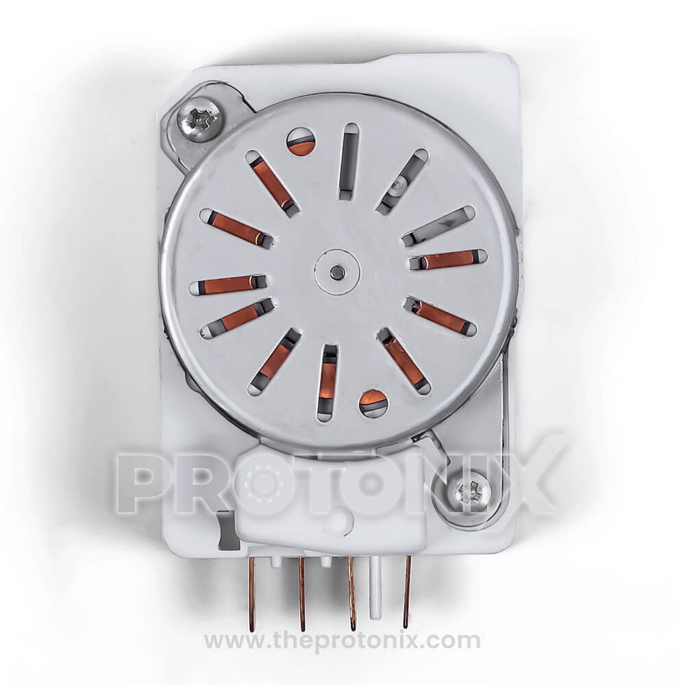 Front view of 4 pin defrost timer for Videocon new model refrigerator with connector pins and strong build