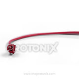 Close up of red connector and wire for refrigerator thermal fuse component