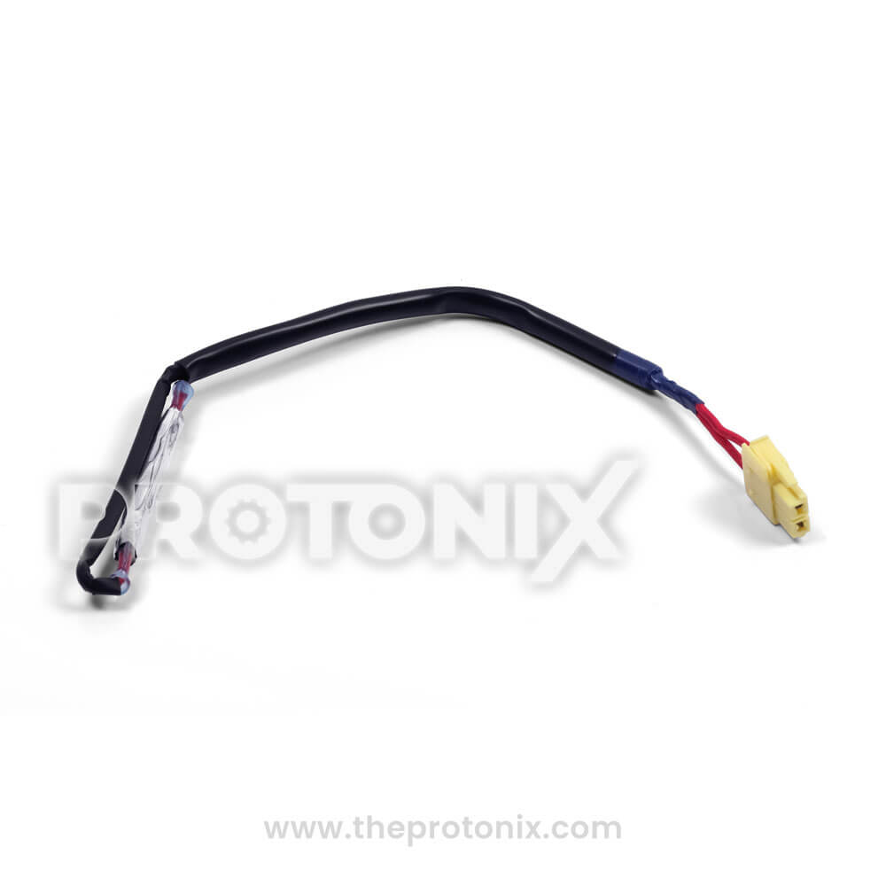 Front view of thermal fuse for Samsung refrigerator with connector wires