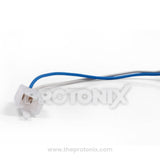 Close-up view of wiring connector for LED bulb holder in refrigerator