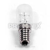 E14 Whirlpool bulb for refrigerator with clear glass body and metal base