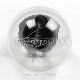 Close-up top view of E12 Whirlpool bulb for refrigerator with visible filament