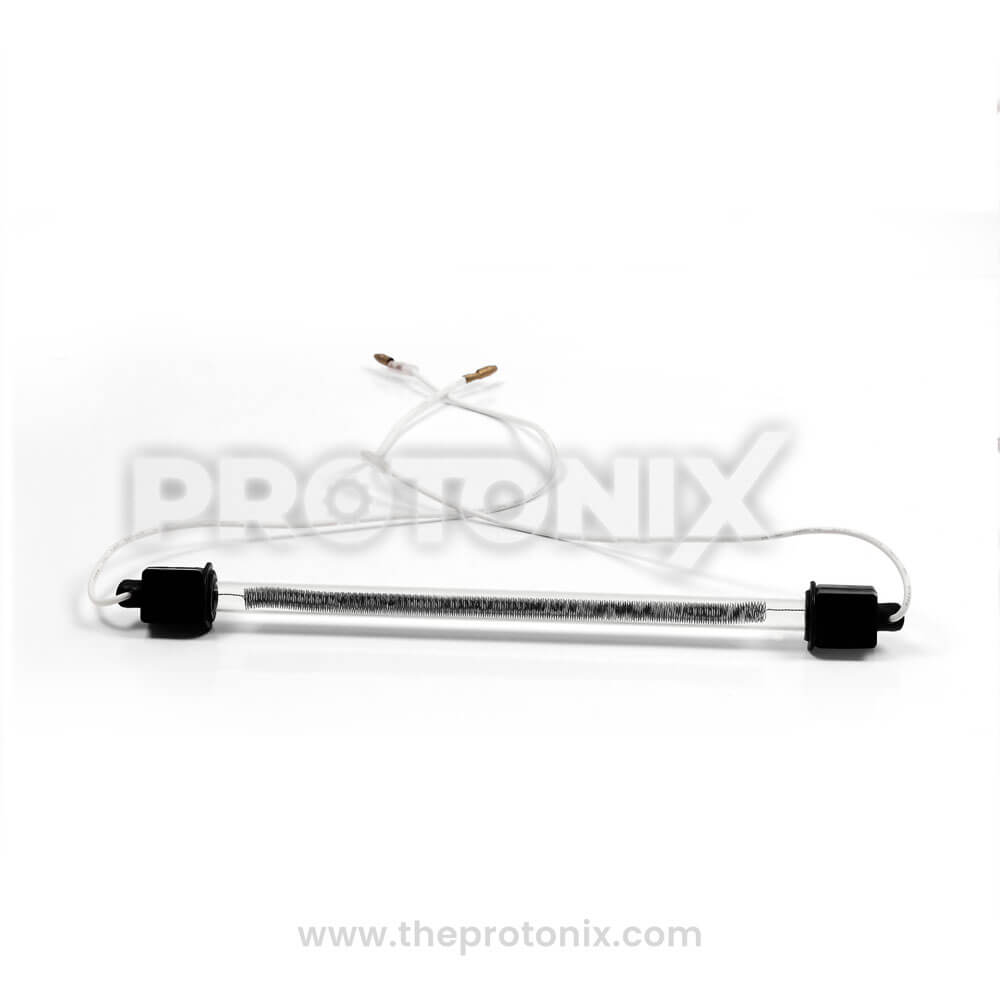 Front profile of 10 Inch defrost heater element for refrigerator with transparent casing