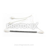 Front view of 11 Inch defrost heater element for refrigerator with attached wires