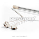 Close up view of 14 Inch defrost heater element for refrigerator showing wiring ends