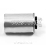 Side profile of 5uF 400VAC refrigerator capacitor with metal body