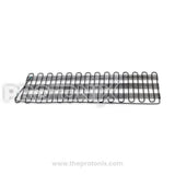 Side view of condenser coil with 14 turns for improved cooling in refrigerators
