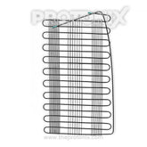 Front view of 10-turn condenser coil for single-door refrigerator with copper tubing