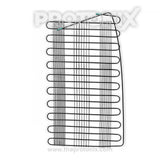 Front view of 10-turn condenser coil for single-door refrigerator with copper tubing
