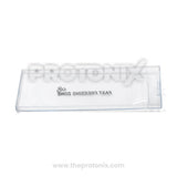 LG single-door refrigerator freezer door showing white outer casing