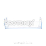 Front view of bottle shelf for Samsung single-door refrigerator showing wide frame