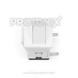 Side profile of 2-pin door switch for Whirlpool top-load washing machine showing connector pins