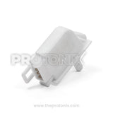 Side profile of 3-pin door switch for Samsung refrigerator showing slot and button