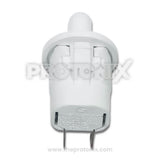 Full view of 2-pin door switch for Godrej refrigerator showing terminals and button mechanism