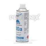 R600a refrigerant gas bottle for refrigerator with sealed spray nozzle and round metal cap