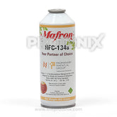 Front view of Mafron HFC-134a refrigerant gas bottle for refrigerator showing branding label (450g)