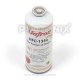 Top view of Mafron HFC-134a refrigerant gas bottle for refrigerator highlighting cap section