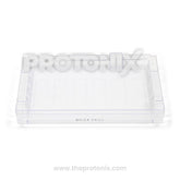 Front view of chiller shelf tray for Whirlpool single-door refrigerator with transparent design