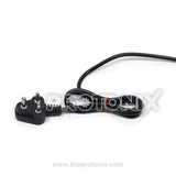 Close-up of black power cord used in Sonix ST50DX ST60DX voltage stabilizer (0.5 kVA)