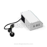 Back view of Sonix ST100DX voltage stabilizer 1 kVA showing input output sockets and power cord