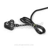 Close-up of black power cord Sonix ST100DX voltage stabilizer (1 kVA)