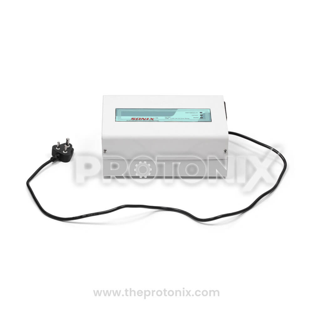 Front view of Sonix SD200 voltage stabilizer 2 kVA with digital display