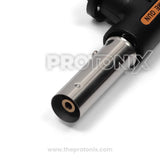 Side angle of 807-1 welding torch flame gun lighter with polished with stainless steel finish