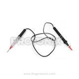 Front view of small electrical continuity tester with test probe and strong body