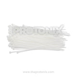 Front view of (small) cable tie with locking head and smooth body