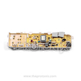 Back view of Samsung top-load 14-button PCB DC92-00193A highlighting soldered connections and tracks
