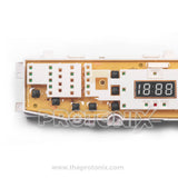 Angled side view of Samsung top-load 14-button PCB DC92-00193A showing button panel