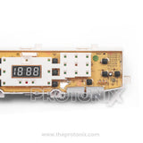 Top view of Samsung top-load 14-button PCB DC92-00193A highlighting 7-segment display and button layout
