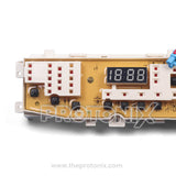 Top view of Samsung top-load 11-button PCB DC92-00752A highlighting button section and wiring slots