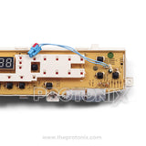 Samsung top-load 11-button PCB DC92-00752A with button panel, circuit layout, and visible connector wire