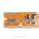 Side angle of LG top-load 4-button PCB (EBR30138003) with connectors