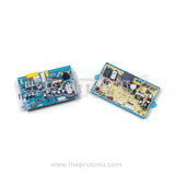 Side by side angle of universal split AC PCB DC/AC inverter type showing board layout and connectors