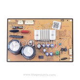Front view of Samsung double-door inverter refrigerator PCB highlighting connectors and heat sink