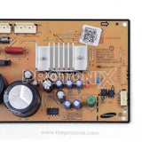 Samsung double-door inverter refrigerator PCB showing IC chips and resistors